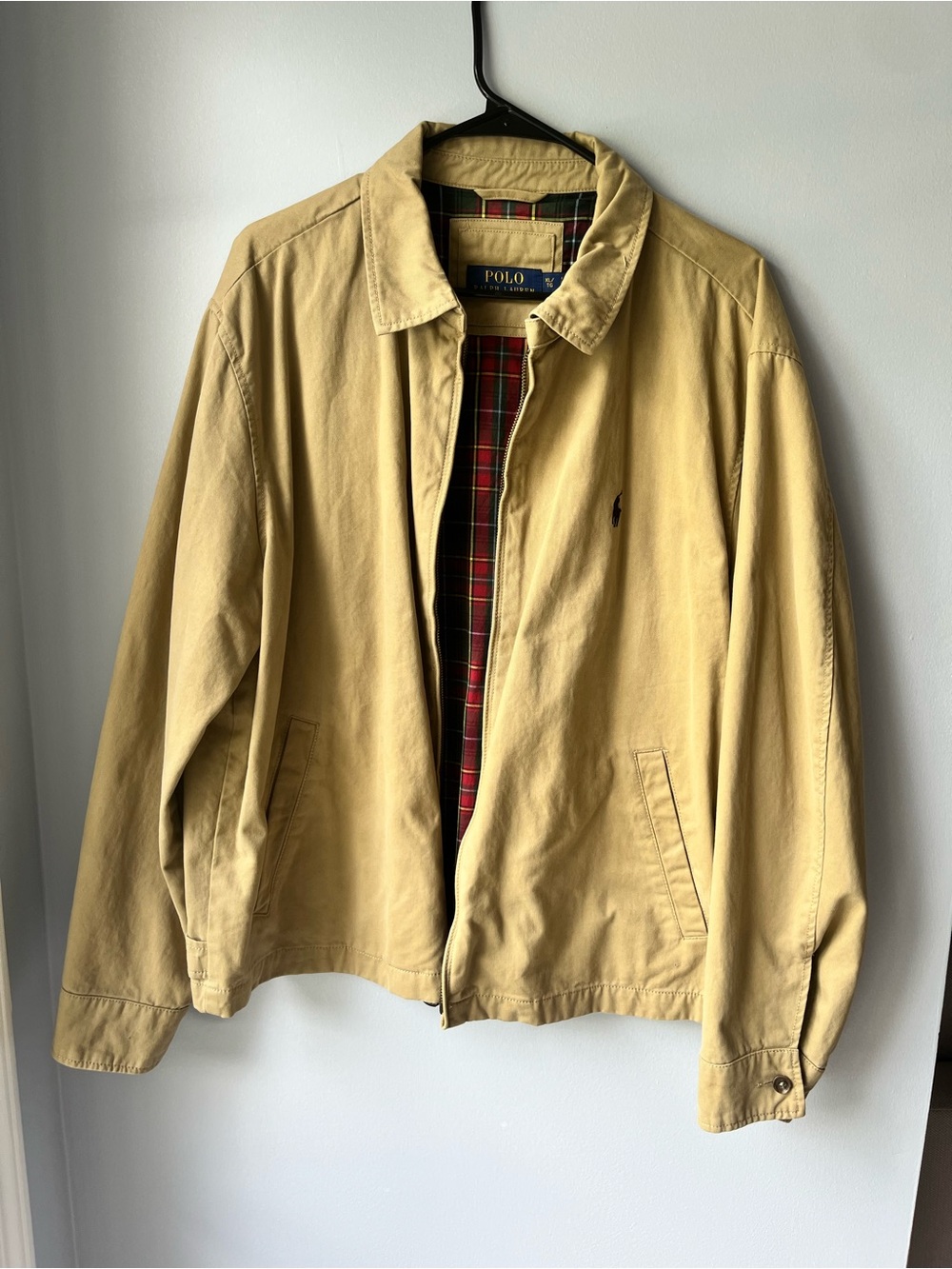 Polo Ralph Lauren Men's XL Tan Harrington Jacket Lightweight Full Zip
